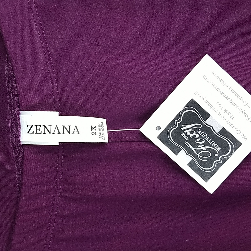 Zenana Premium, Burgandy leggings, Sz 2X - Picture 2 of 4
